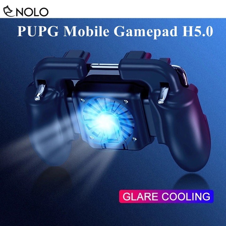 Tay Cầm Game PUBG ROS H5.0 Có Led Quạt Tản Nhiệt Cho Điện Thoại 5-6.5 Inch