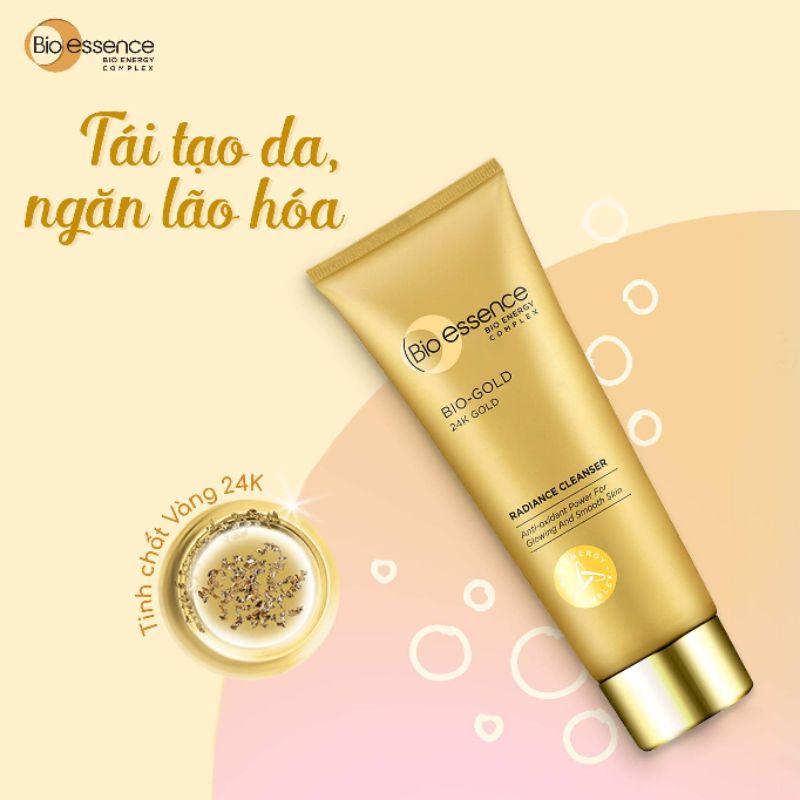 Sữa rửa mặt ngăn ngừa lão hóa Bio-Essence Bio-Gold Cleanser chiết xuất vàng 24k 100g