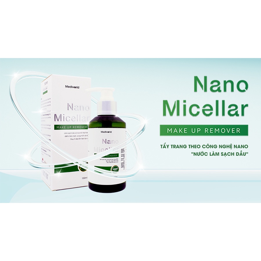 Nước tẩy trang giúp làm sạch và duy trì độ ẩm làn da Mediworld - NANO MICELLAR MAKE UP REMOVER - Miền Thảo Mộc