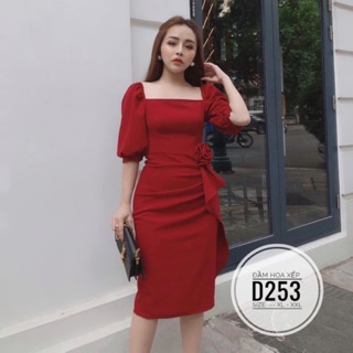 Bigsize Đầm hoa xếp D253