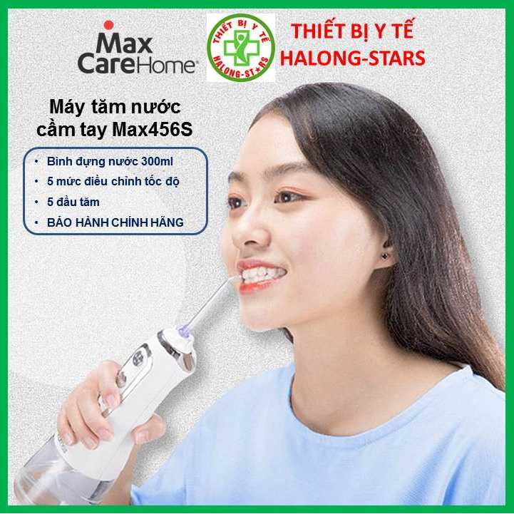 Máy tăm nước cầm tay nha khoa mini Maxcare Max456s dùng du lịch, sạch nướu, răng niềng, trắng răng, phòng bệnh nha chu