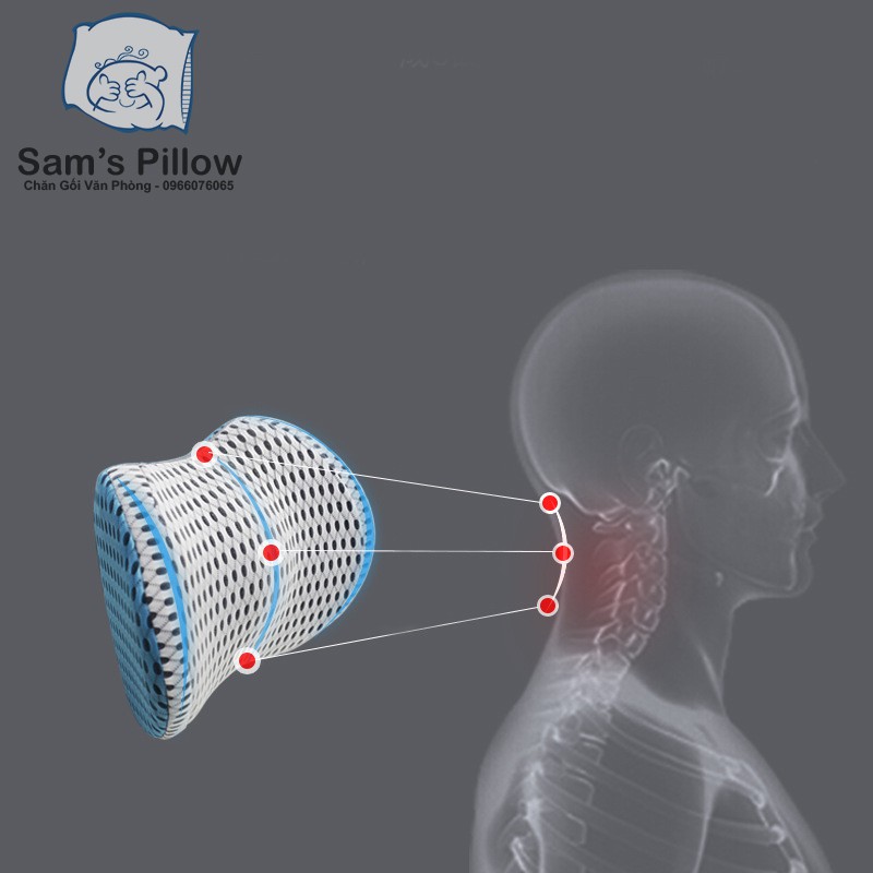 Gối Tựa Đầu, Kê Cổ Ô Tô Cao Su Non Vải Lưới 4D Thoáng Khí Phối Màu Sang Trọng Hạn Chế Đau Mỏi Vai Gáy HEAD01