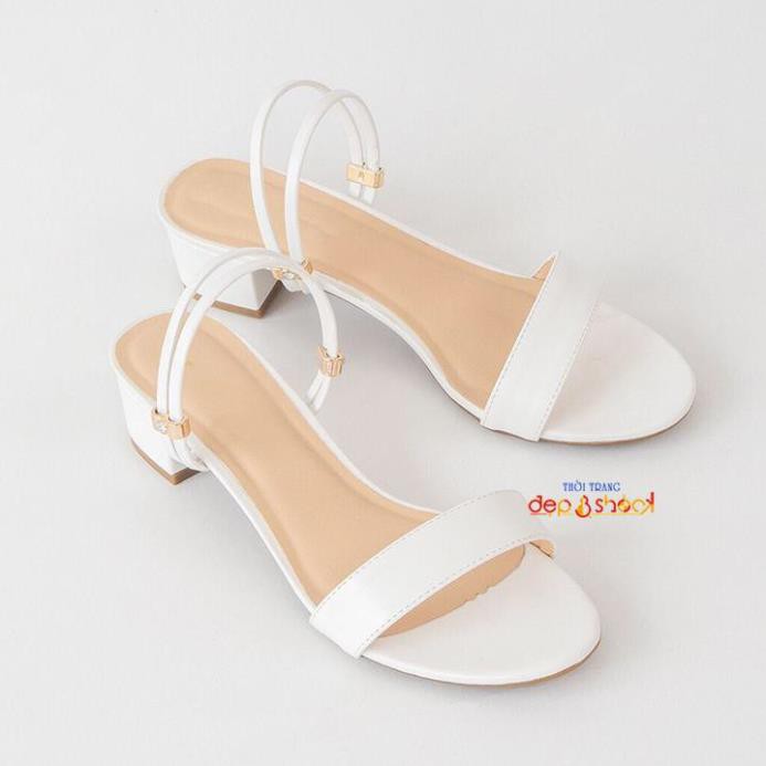 Giày sandal cao gót 3p quai ngang thời trang