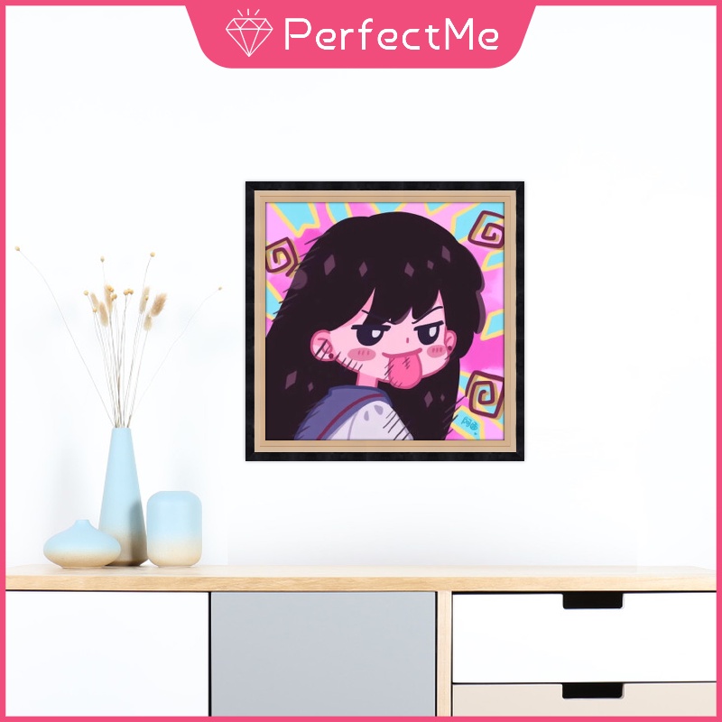 Bộ tranh đính đá 5D họa tiết thủy thủ mặt trăng độc đáo kích thước 30x30cm DIY dùng trang trí