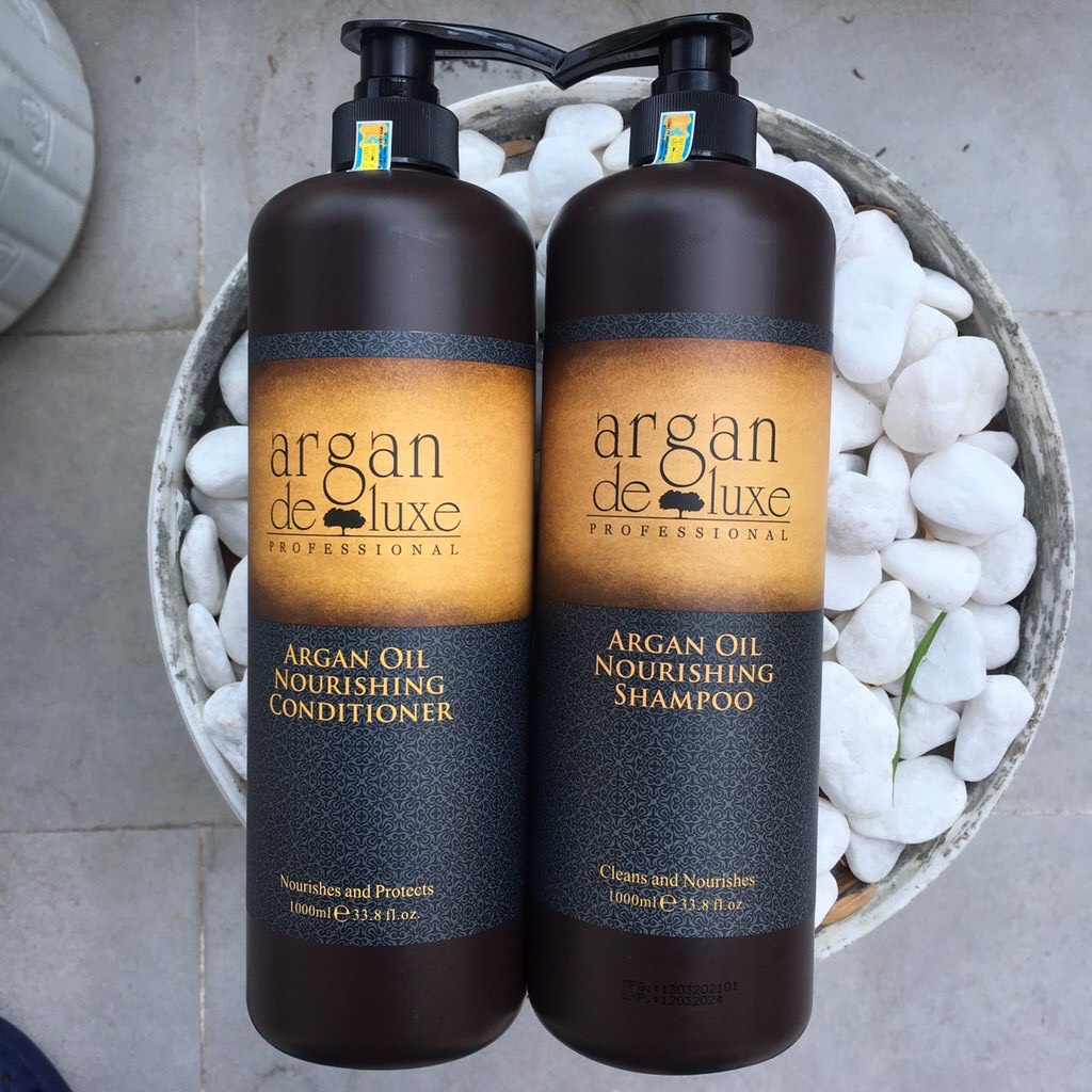 Dầu gội xả phục hồi tóc hư tổn Argan Deluxe Nourishing Oil 1000mlx2