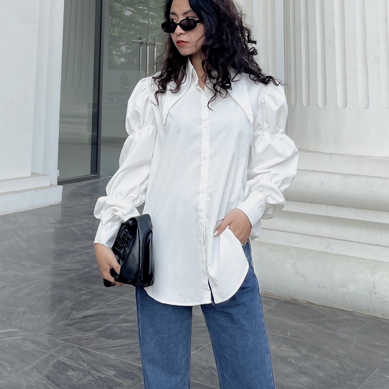 Áo sơ mi nữ Milly Shirt SMI006 thiết kế tay bồng trendy, thời trang - Uni By Heart