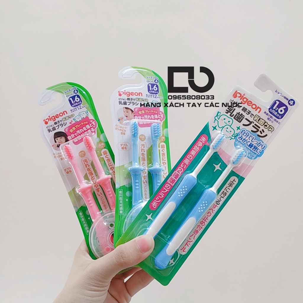 Set 2 Bàn Chải Đánh Răng Pigeon Cho Bé Từ 1-6 Tuổi Nhật Bản