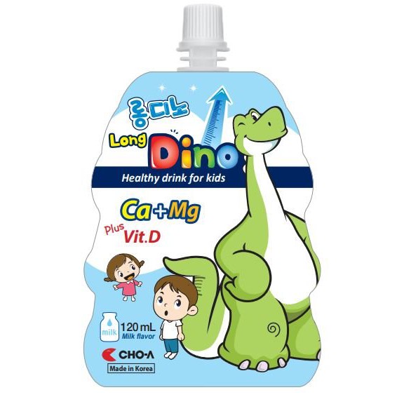 Nước Uống Dinh Dưỡng Cho Trẻ Em Long Dino Vị Sữa Bổ Sung Canxi Và Vitamin D (1 Gói x 120ml)