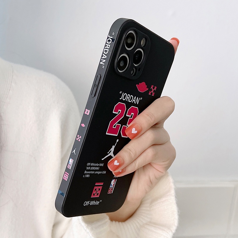 Ốp Điện Thoại Mềm Square Chống Sốc In Logo Jordan Họa Tiết Nhãn Hiệu Thời Trang Cho iPhone 14 13 12 11 Pro MAX X XS MAX XR 7 8 Plus SE2 11Pro 13Pro