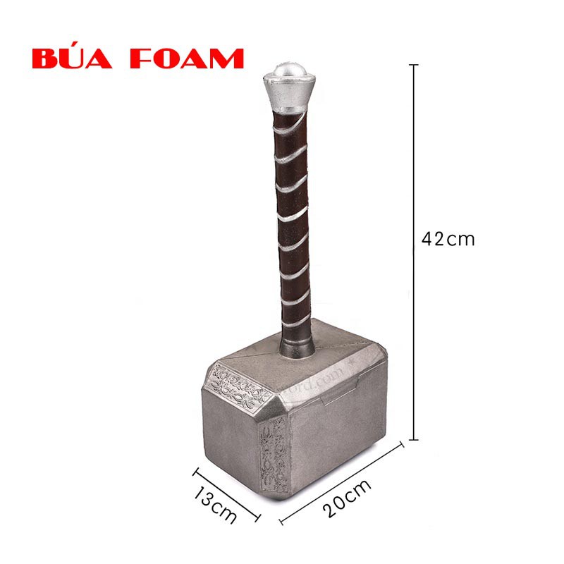 [ 42cm ] Mô hình Búa Mjolnir size 1:1 của Thor FOAM - Marvel - Baystore