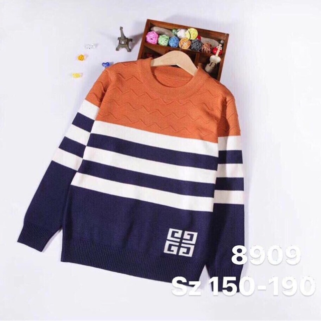 Áo len Size đại kẻ cho bé trai (bán sỉ)