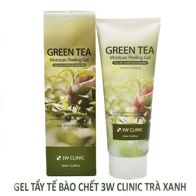 Gel Tẩy Tế Bào Chết 3W Clinic Green Tea Moisture Peeling Gel 180ml