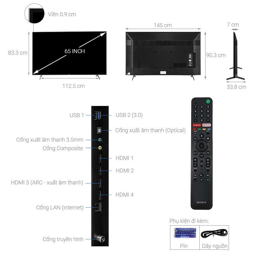 Android Tivi Sony KD-65X9000H 4K 65 inch |SONY KD-65X9000H/S