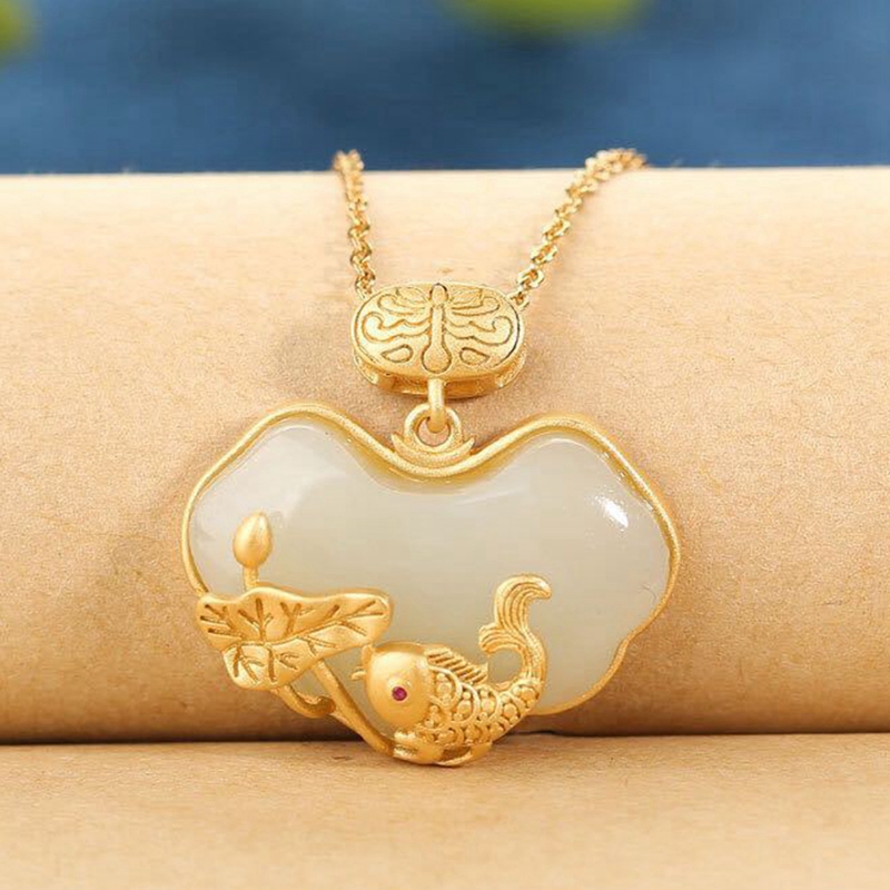 Dây Chuyền Mặt Hình Cá Chép Phong Cách Trung Hoa Cổ Điển Dành Cho Nữ