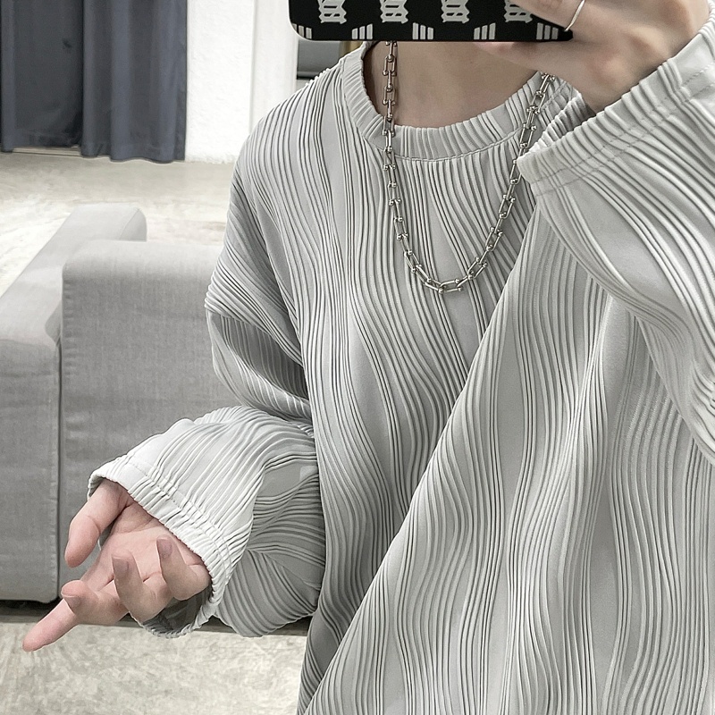 Áo thun IFNICEFUTURE tay dài dáng rộng phong cách retro thời trang dành cho nam