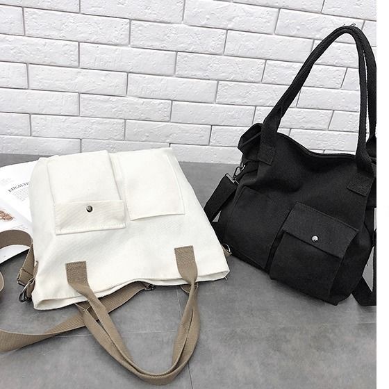 Túi Xách Canvas Màu Sắc Đơn Giản Thời Trang Hàn Quốc