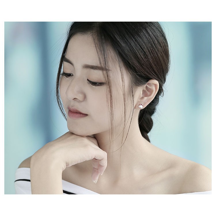 Hoa tai mèo bạc 925