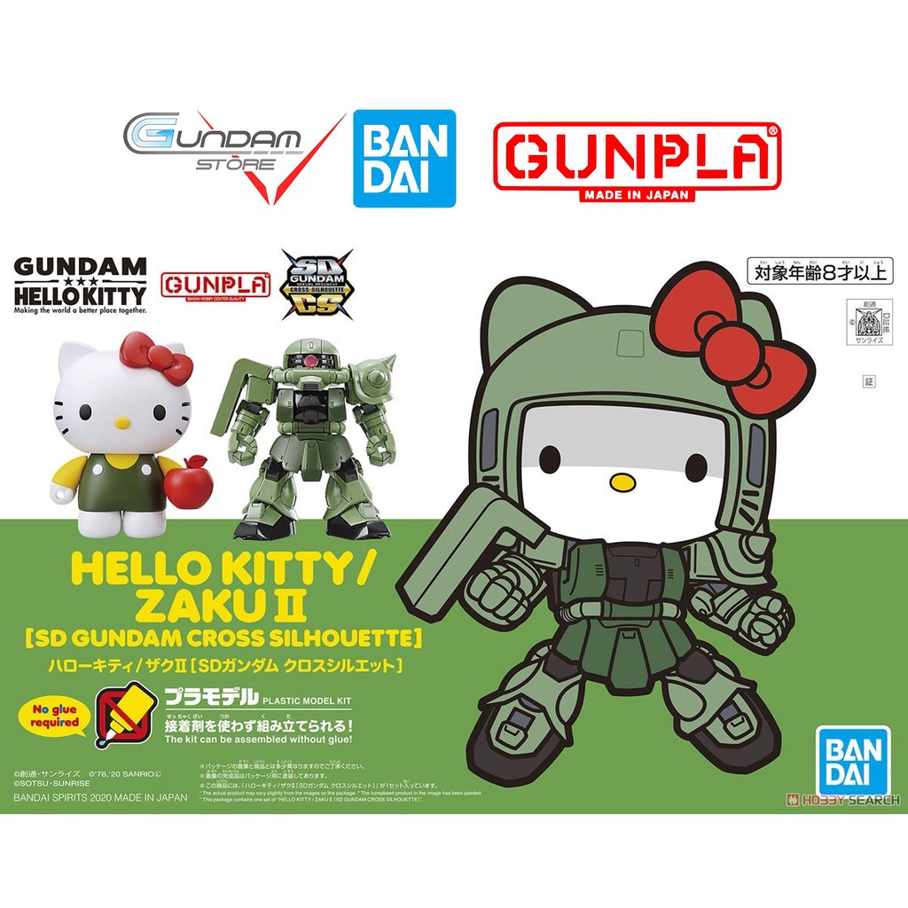 Bandai Mô Hình Gundam Sd Hello Kitty Zaku 2 SDCS Cross Silhouette Đồ Chơi Lắp Ráp Anime Nhật