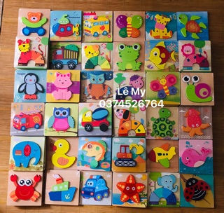 Ghép hình 3D gỗ nổi cho bé