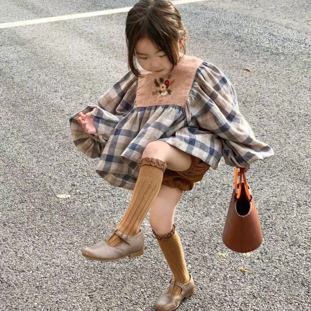 Bộ Áo Tay Dài Phối Quần Dài Kẻ Sọc Thời Trang Mùa Thu 2002 Cho Bé Gái