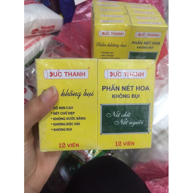 (Combo 1 và 5 hộp) Phấn viết bảng không bụi, phấn không bụi Đức Thanh