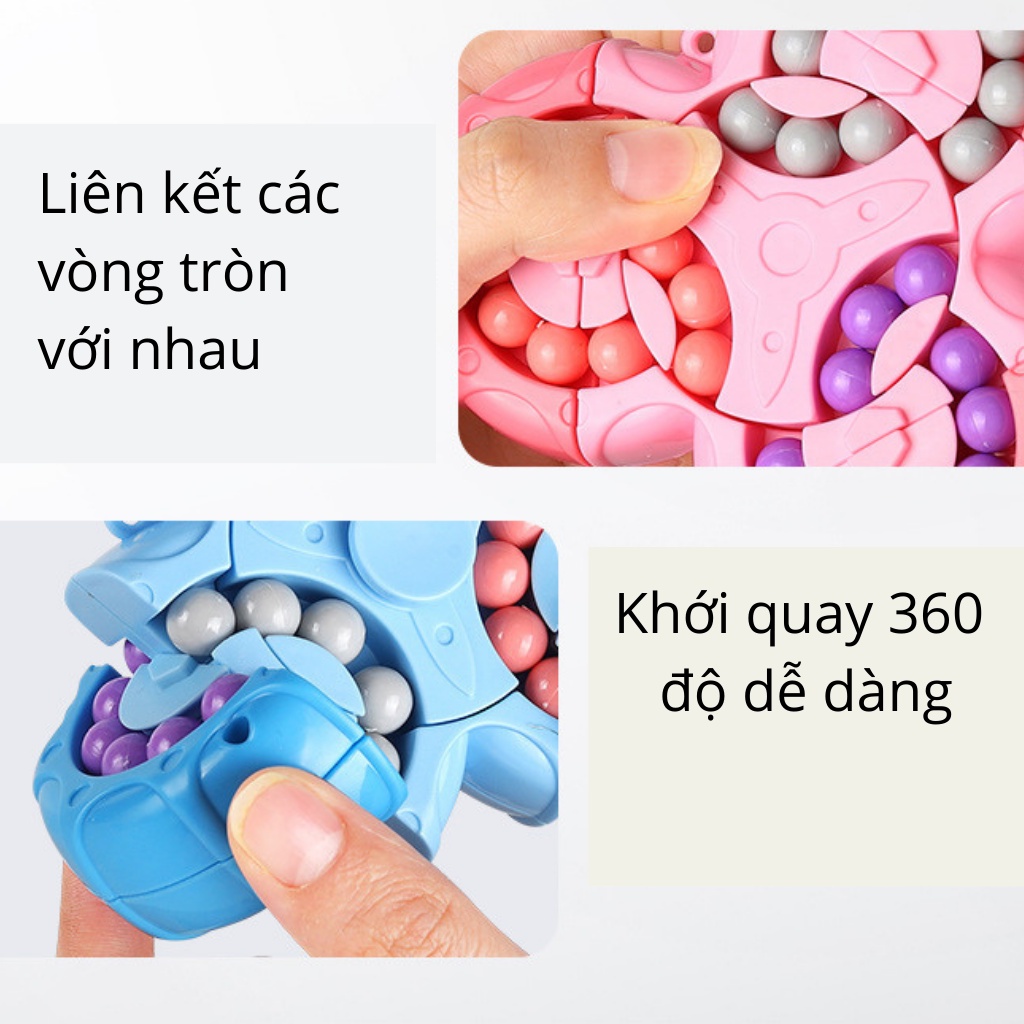 Rubik hạt đậu Phiên Bản Upgrade Rèn Luyện Trí Não, Rubic bi biến thể Puzzle HihiToyz hình bông hoa xoay 360 độ
