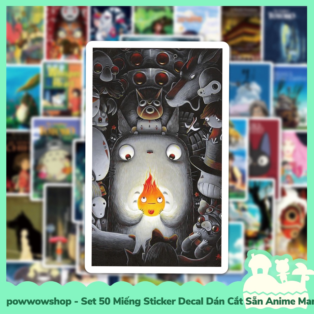 [Sẵn VN - Hỏa Tốc] Set 50 Miếng Sticker Decal Cắt Sẵn DIY Dán Trang Trí Vật Dụng Mẫu Anime Manga Famous Poster Film