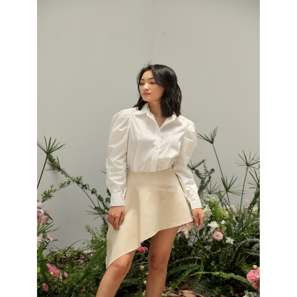 COCO SIN - Chân Váy Nude Xếp Ly