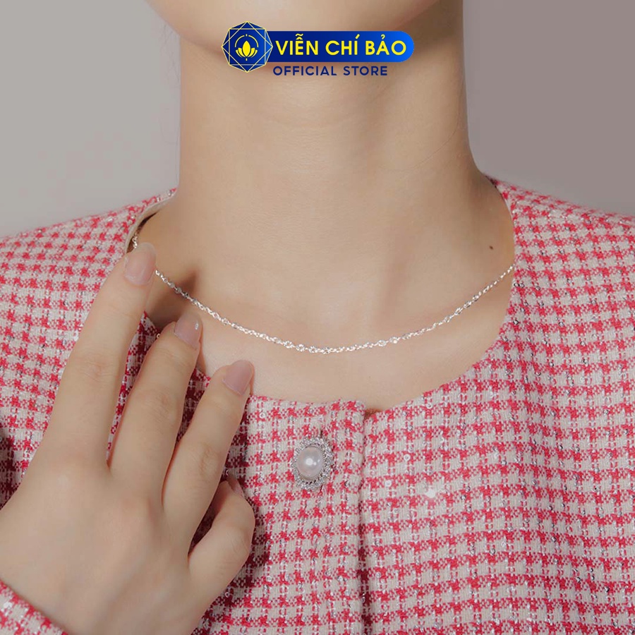 Dây chuyền bạc nữ hoa phay (không mặt) chất liệu bạc S925 thương hiệu Viễn Chí Bảo D400108