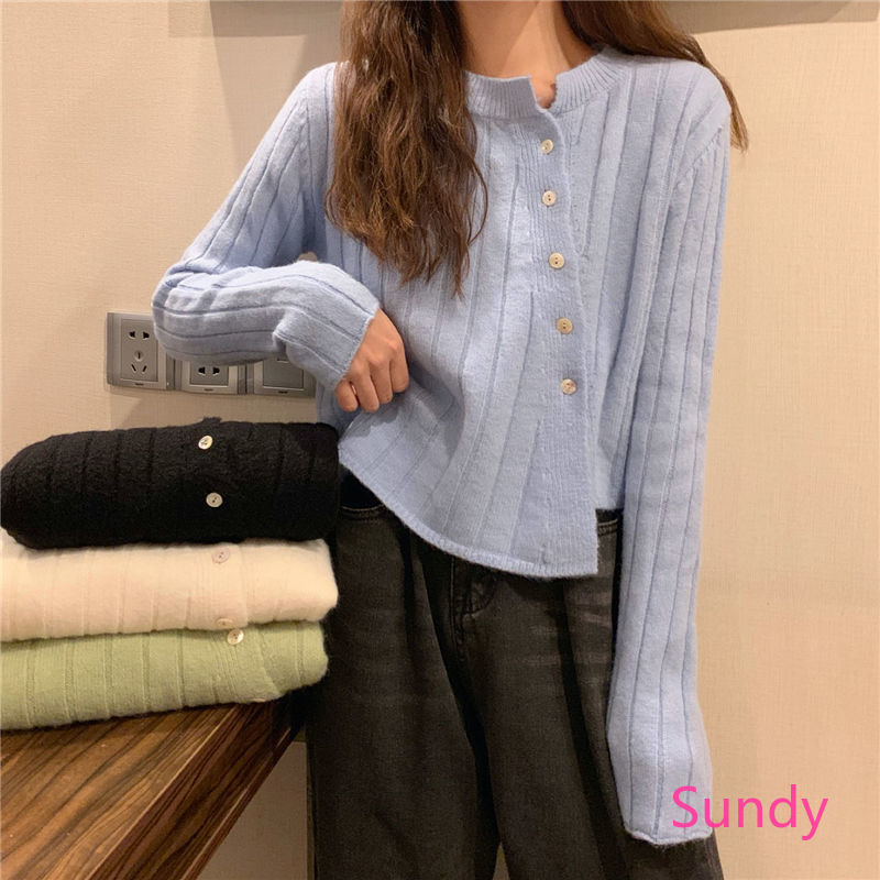 Áo Khoác Sweater len Dệt Kim dài tay Thời Trang Mùa Thu Cho Nữ