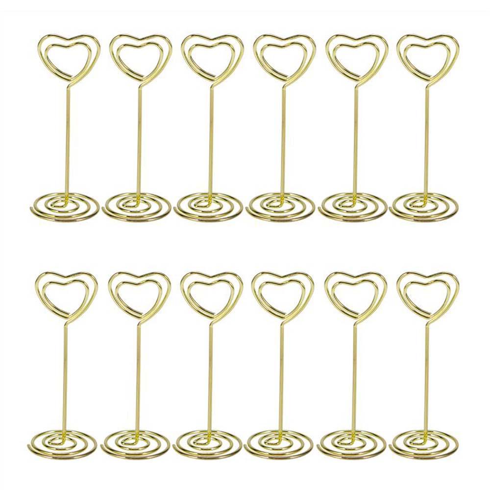YIYU Giá Đỡ Thẻ Bằng Kim Loại Màu Vàng Để Bàn Trang Trí Tiệc Cưới