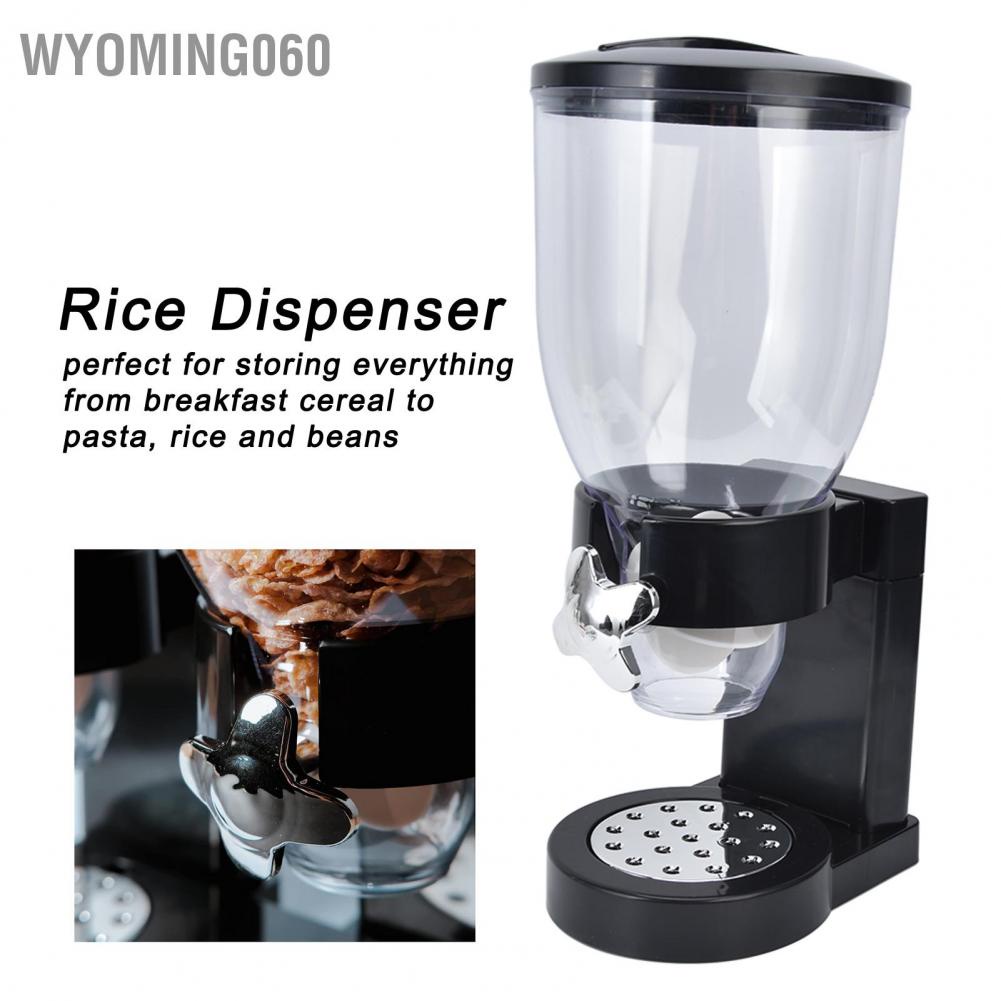 Wyoming060 Grain Dispenser 17.5oz Transparent Safe Rice Storage Container with Rubber