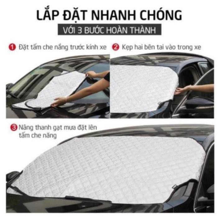 [Hàng Cao Cấp]Tấm Bạt Che Nắng Kính Lái Ô Tô, Chống Nắng, Chống Nóng, Loại Dày, Có 3 Lớp