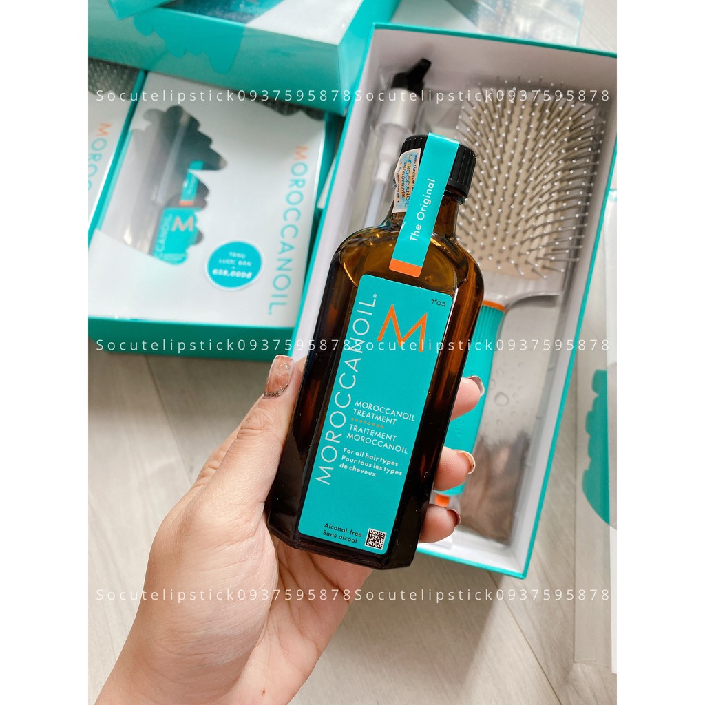 SET Tinh dầu dưỡng tóc Moroccanoil Treatment 100ml Tặng Lược 673k Hoặc Tặng Cặp Gội Xả 400k