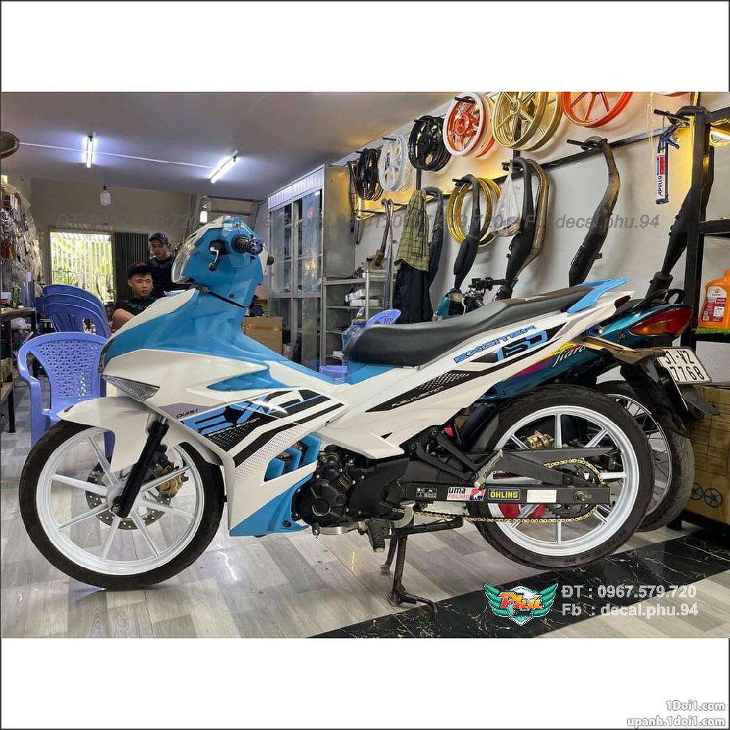 Tem rời Exciter 150 Y15zr Trắng xanh (J)