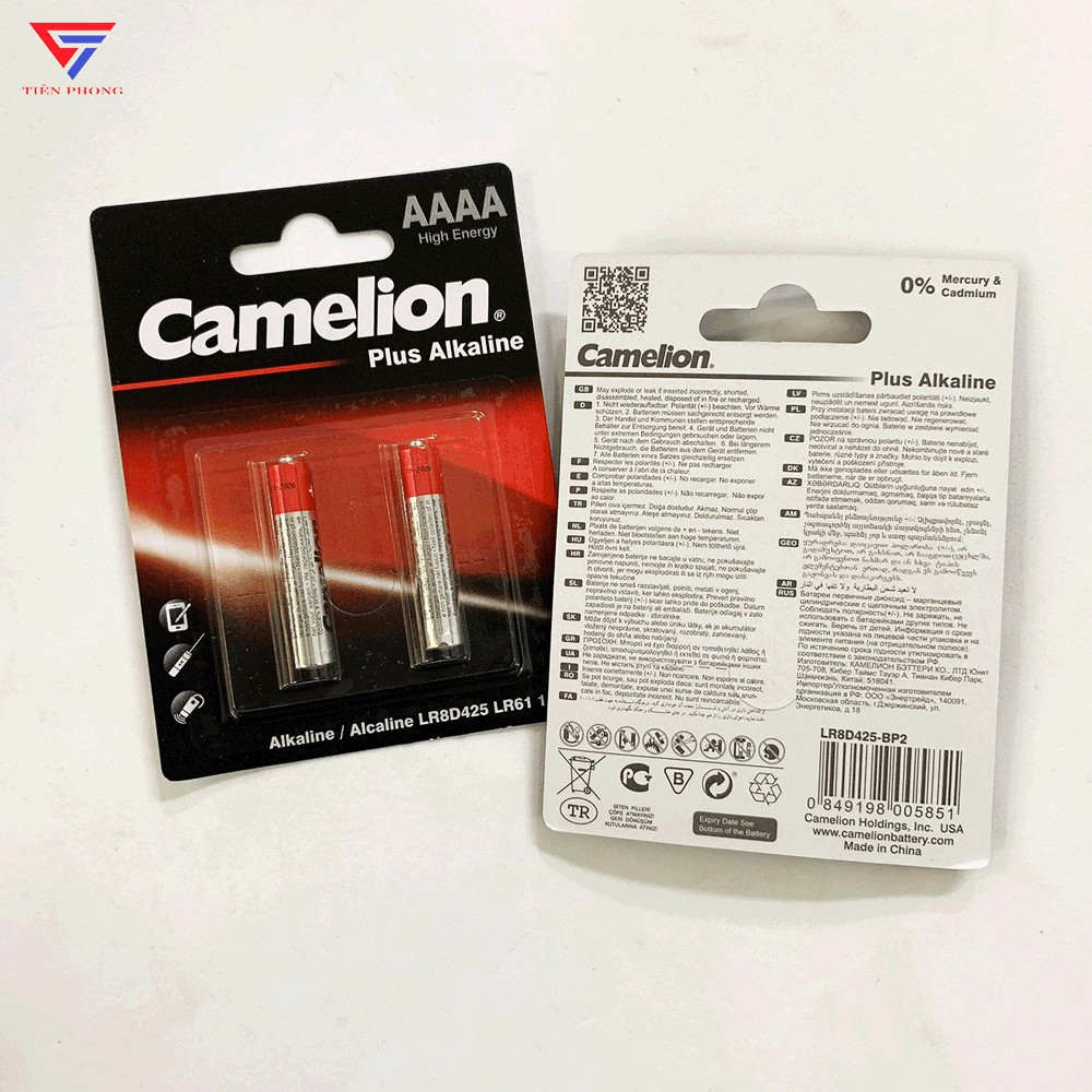 [CHÍNH HÃNG] Pin 4A Pin AAAA Plus Alkaline (1,5V) Camelion, Pin 4A LR8D425 LR61 (2 viên/ vỉ)