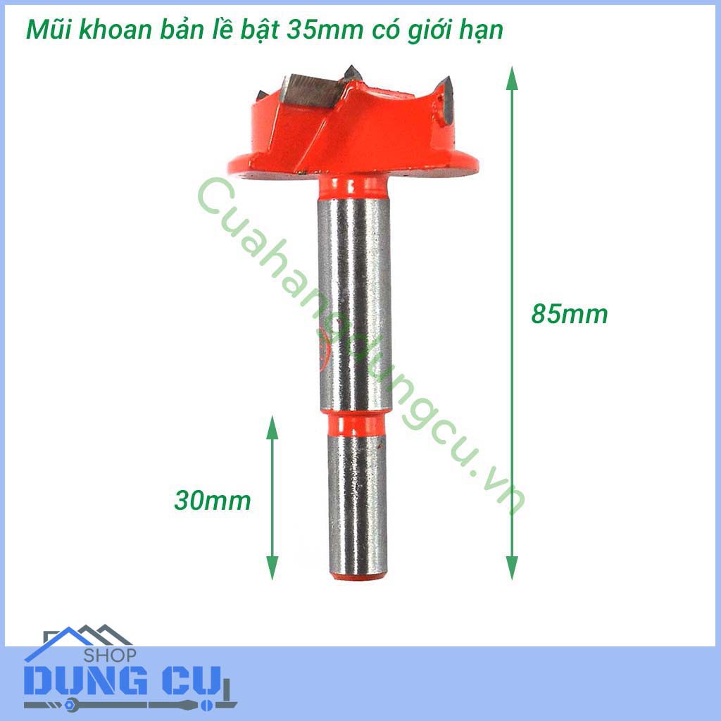 Mũi khoan bản lề bật 35mm có giới hạn