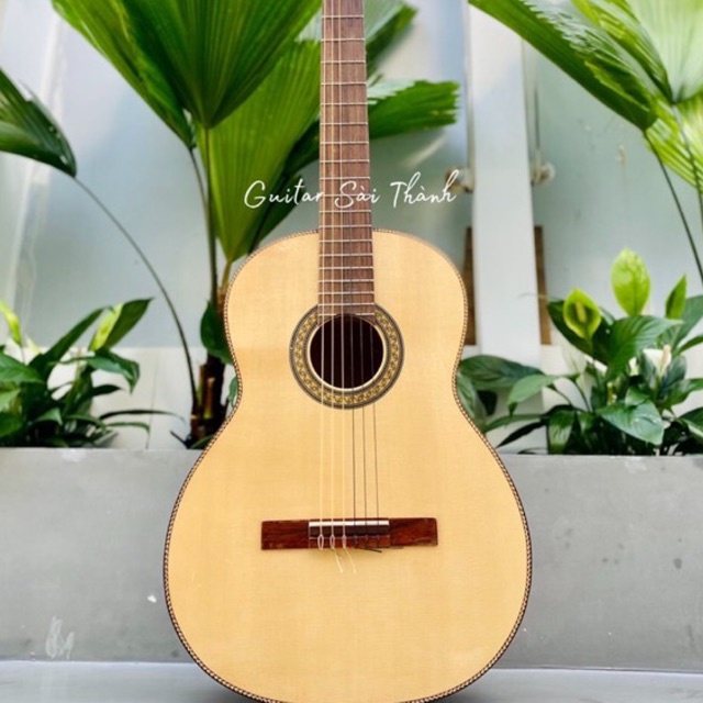 Đàn Guitar Classic Mã ST-C4 Gỗ Thịt Hoạ Tiết Viền Bông Lúa Chính Hãng ST.Real Guitar Sài Thành