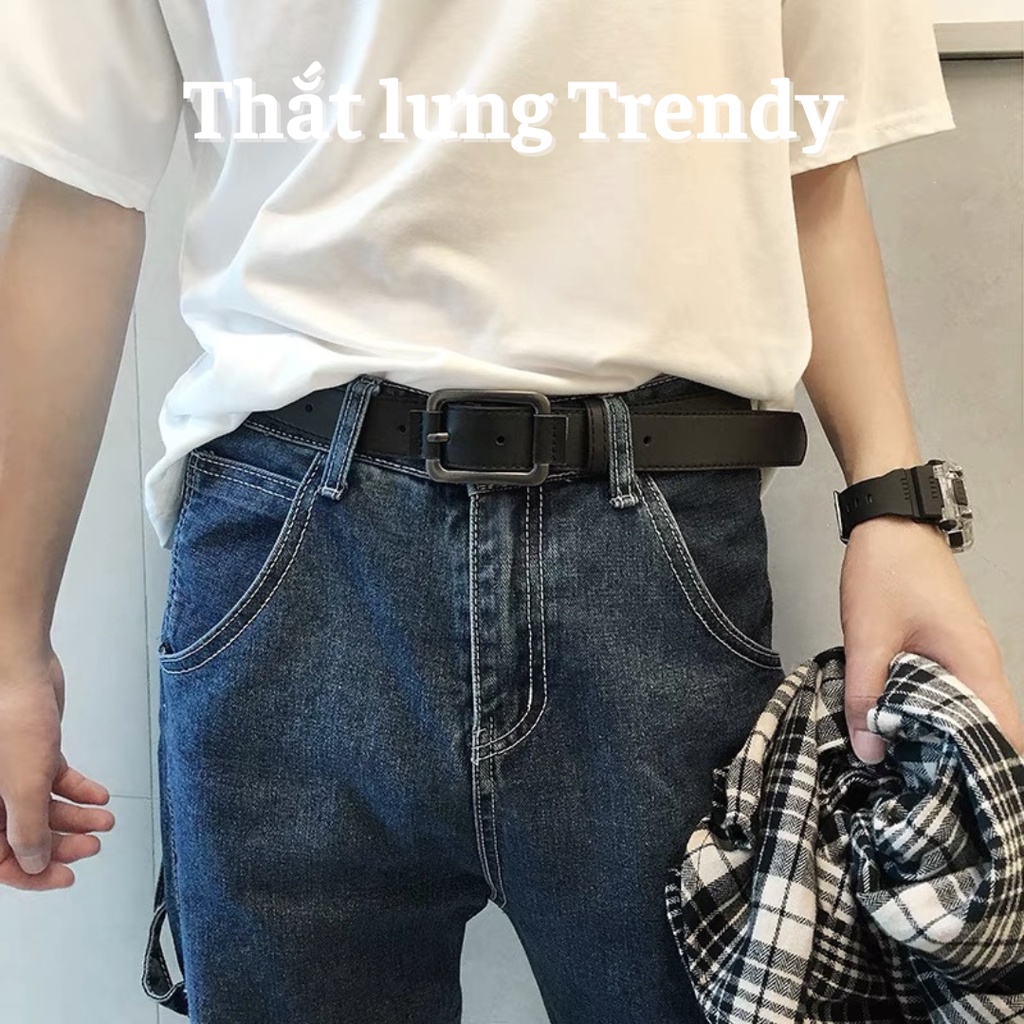 THẮT LƯNG NAM TRẺ TRUNG Phong cách Ulzzang TLN001- Dây nịt Nam mặt Vuông chữ nhật trẻ trung học sinh sinh viên đi làm