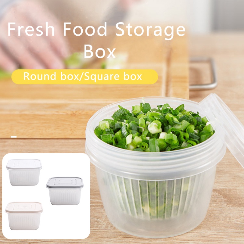 Xả Hộp lưu trữ kín cho Gừng Tỏi Hành tây Tủ lạnh Crisper Debris