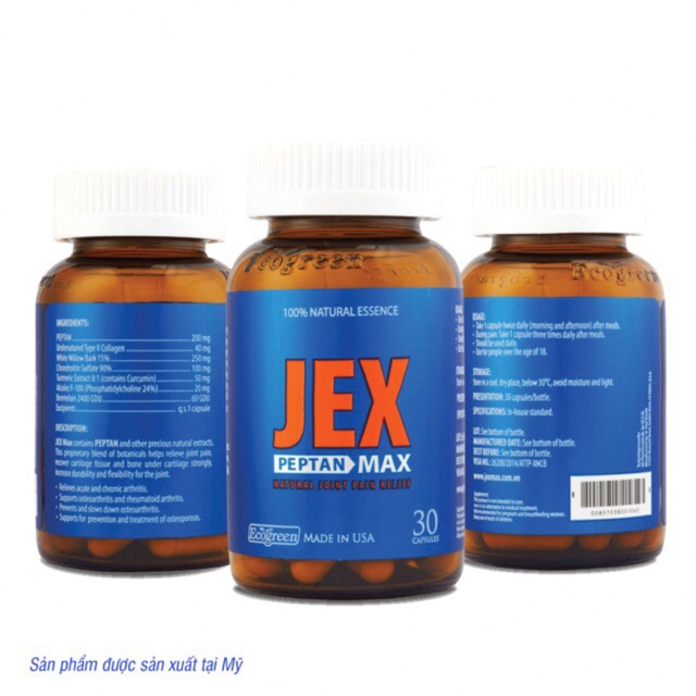 Combo 2 chai Jexmax hộp 30 viên bổ khớp tái tạo sụn khớp