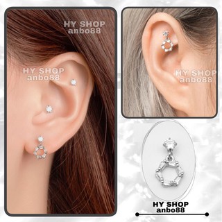 Khuyên tai Bông tai titan thả lục giác kim siêu bền không dị ứng không gỉ không đen khuyên tai unisex cho nam nữ