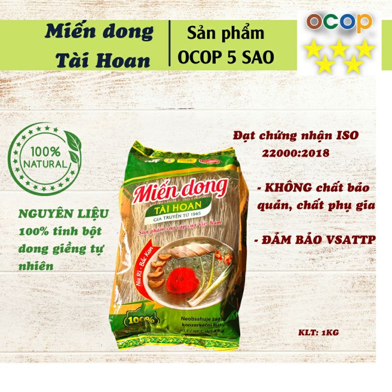 Miến dong Tài Hoan - ngon dai nhất thị trường - hàng xuất khẩu Châu Âu, gói 500g