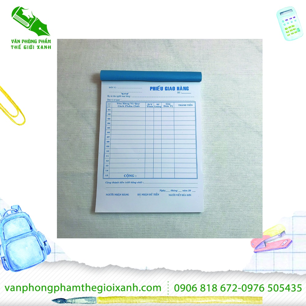 PHIẾU GIAO HÀNG 1 LIÊN A5 -100TỜ
