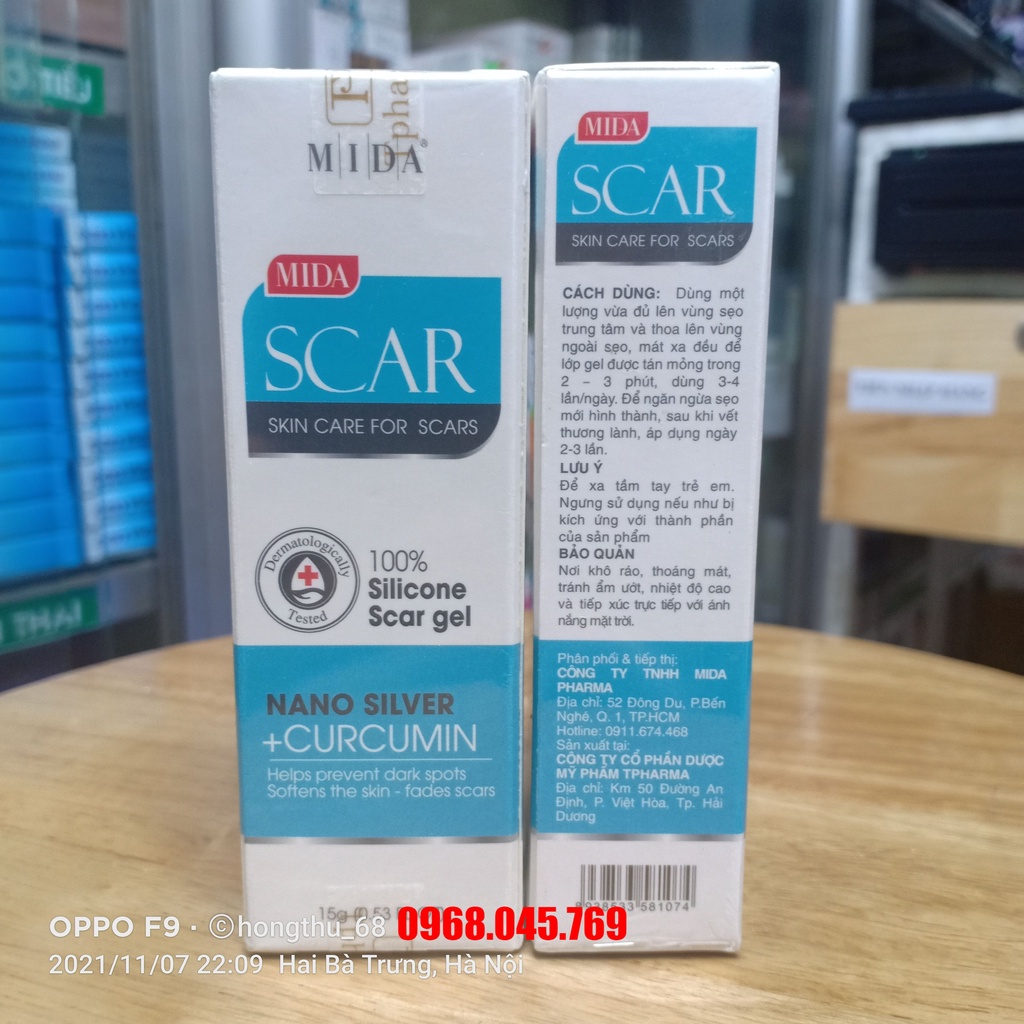 Kem ngăn ngừa sẹo MIDA SCAR tuýp 15g