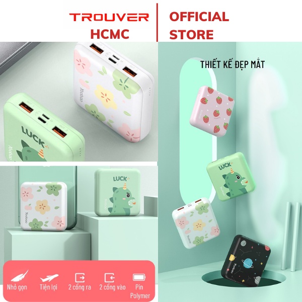 Pin Sạc Dự Phòng M4 Mini 10000mAh, LC6 Pro 20000mah công nghệ sạc nhanh 3.0, Siêu nhẹ, sạc iPhone, iPad Hàng Chính Hãng