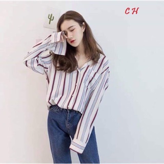 Áo sơ mi kẻ sọc túi ngực_chuo805