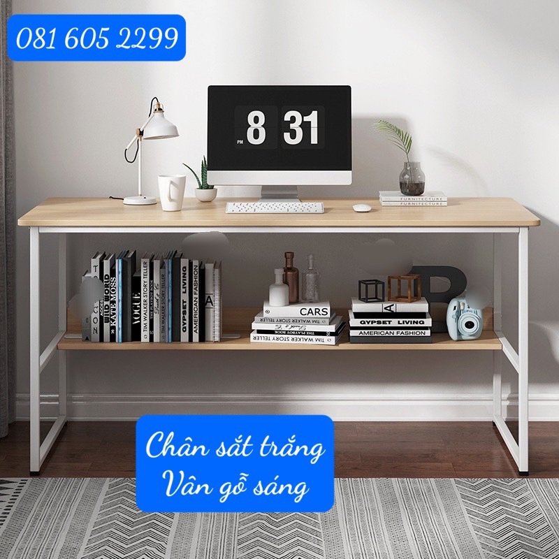 Bàn Làm Việc Kệ Lửng, Bàn Gaming, Bàn Học KT: 80cm, 1m, 1m2 (màu: trắng, đen, vàng, nâu)