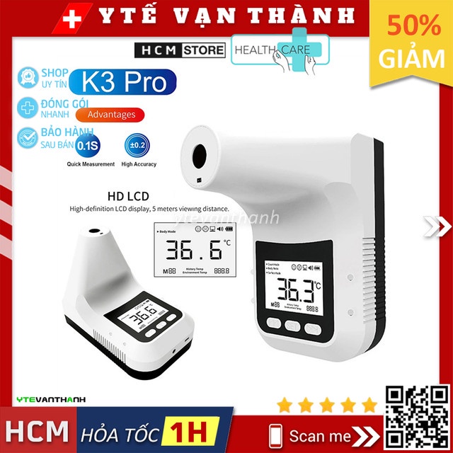 Nhiệt Kế Hồng Ngoại Gắn Tường K3 PRO (Hàng Xịn) | (Chưa Gồm Chân Đế) -VT0696