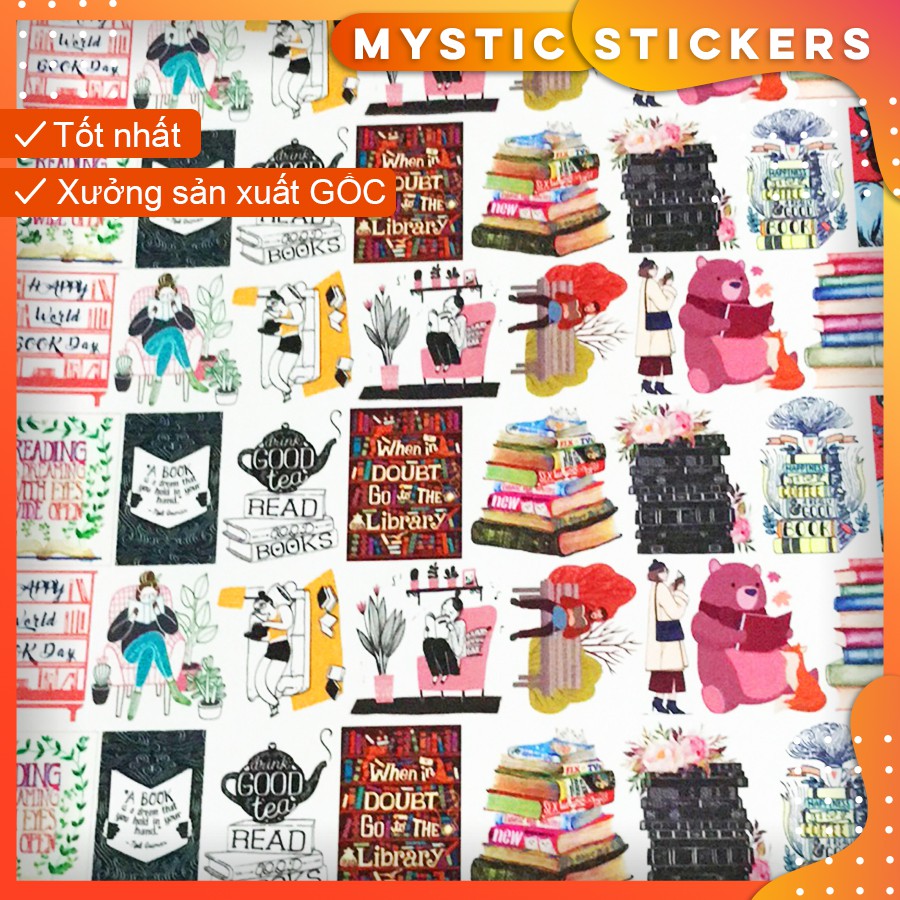 [SÁCH-BOOK] 19 Sticker chống nước/ trang trí,dán xe laptop mũ bảo hiểm vali...